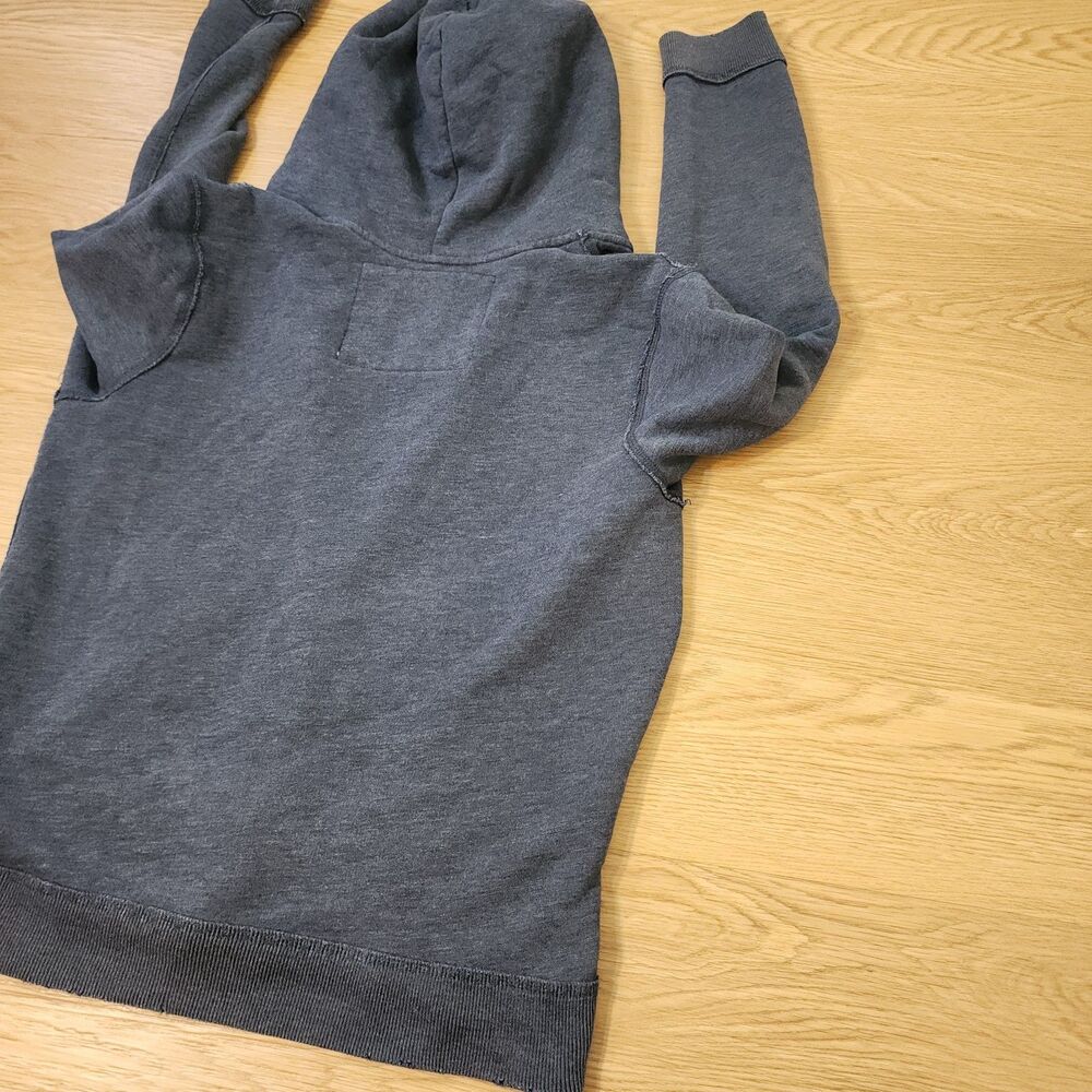 Abercrombie & Fitch Full Zip Hoodie Mens M Muscle Irregular Blue Spell Out Y2K - Picture 12 of 13
